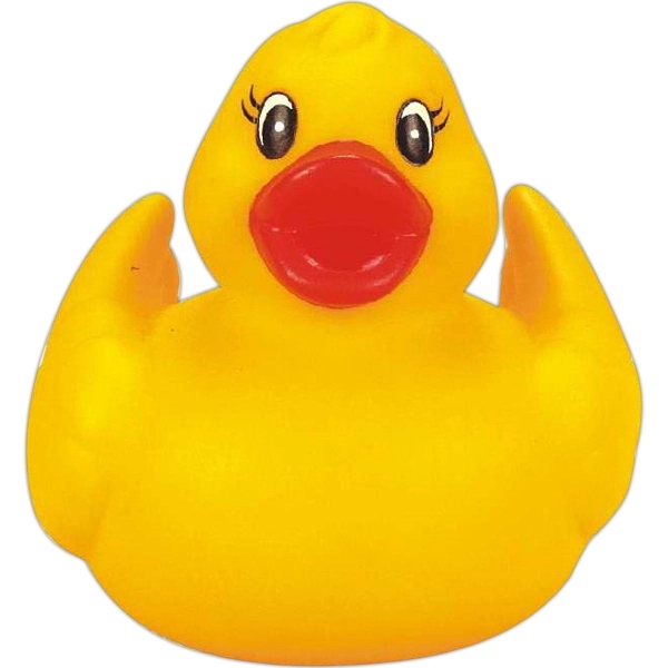 Squeaking rubber joyful duck toy, balanced for floating.... from ASI 31977 Adline Industries Inc