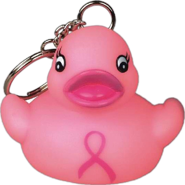 Mini Rubber Duck Key Chains. Options are Black, Yellow, Pink Ribbon... from ASI 31977 Adline Industries Inc