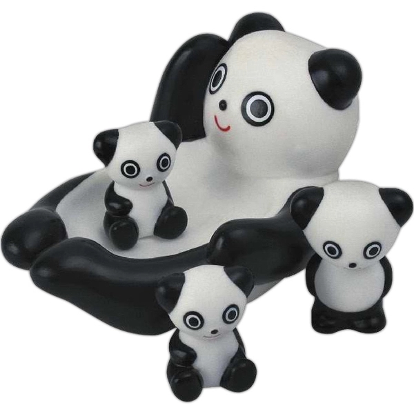 Squeaking rubber 4-pc panda bear family toy set with mom, 1... from ASI 31977 Adline Industries Inc