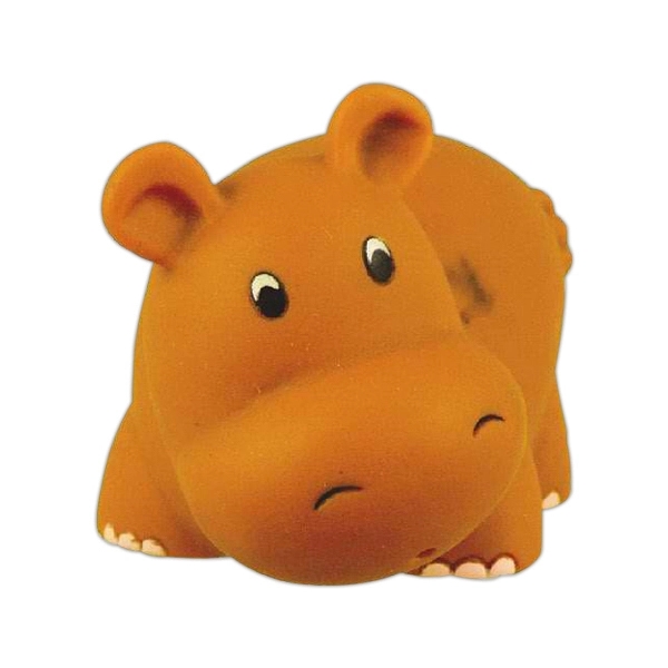 Rubber squeaking brown honey of a hippo toy.... from ASI 31977 Adline Industries Inc