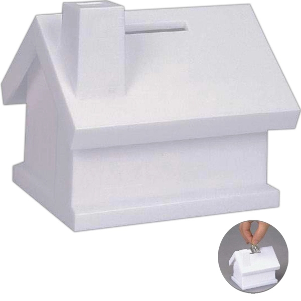 Plastic house shape savings bank.... from ASI 31977 Adline Industries Inc