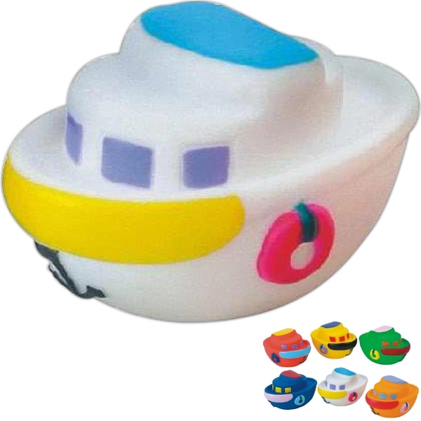 Rubber vehicle shaped squeaking toy, balanced for floating.... from ASI 31977 Adline Industries Inc