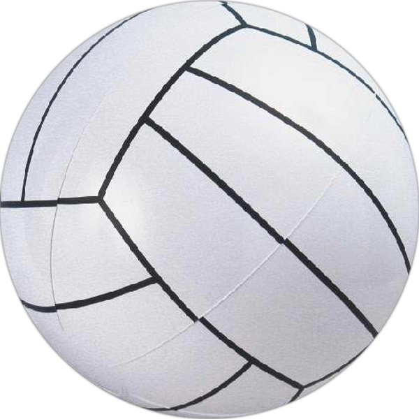 Inflatable white volley ball beachball with black markings, 14" deflated., Phthalate... from ASI 31977 Adline Industries Inc