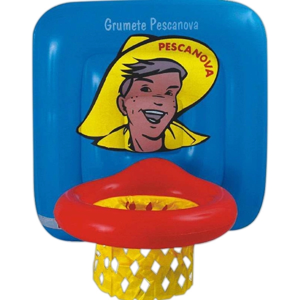 Inflatable basketball game with open weave basket and vinyl backboard.... from ASI 31977 Adline Industries Inc