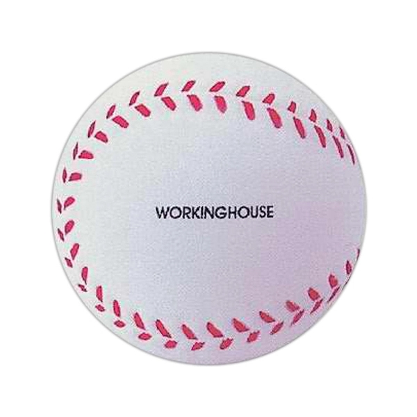 White 2 1/2" dia. or 2 3/4" baseball shaped stress balls... from ASI 31977 Adline Industries Inc