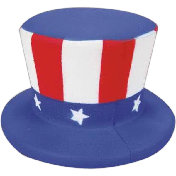 Uncle Sam hat shaped stress reliever with red and white markings.... from ASI 31977 Adline Industries Inc