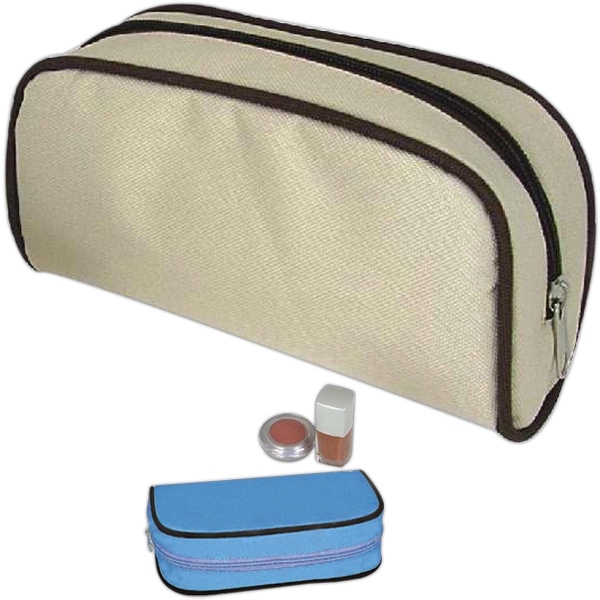 Cosmetic accessory bag with zipper closure and black trim.... from ASI 31977 Adline Industries Inc