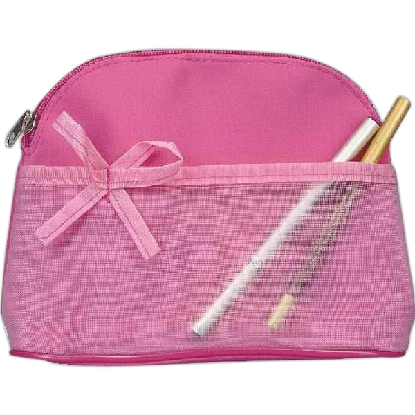 Mesh-nylon cosmetic bag, great promotional idea for breast cancer awareness.... from ASI 31977 Adline Industries Inc
