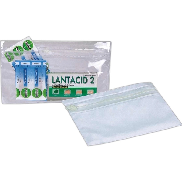 Clear flat vinyl pouch with plastic side zipper closure.... from ASI 31977 Adline Industries Inc