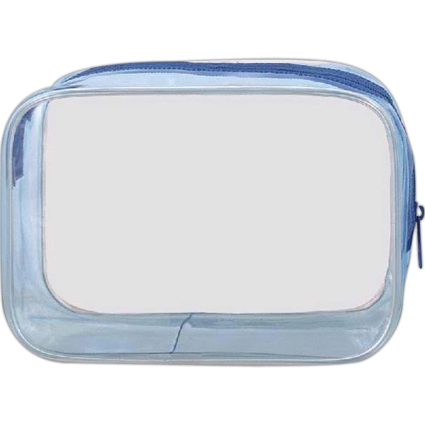 Two-tone clear vinyl cosmetic bag with colored sides.... from ASI 31977 Adline Industries Inc