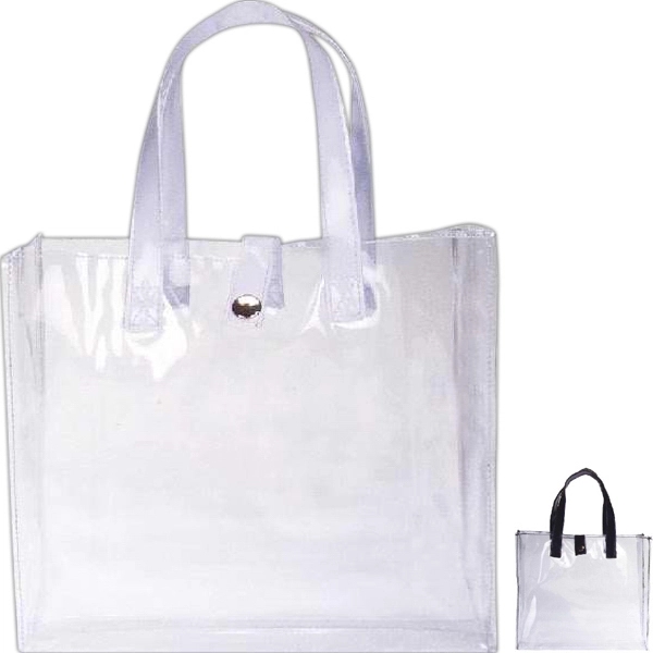 Clear vinyl weekender bag with snap across the top closure.... from ASI 31977 Adline Industries Inc