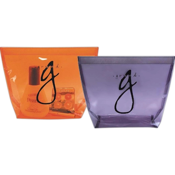 Colored translucent vinyl accessory pouch with hook and loop reclosable fastener... from ASI 31977 Adline Industries Inc