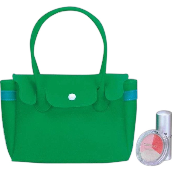 Vinyl fashion hand bag with snap flap closure and dual carrying... from ASI 31977 Adline Industries Inc