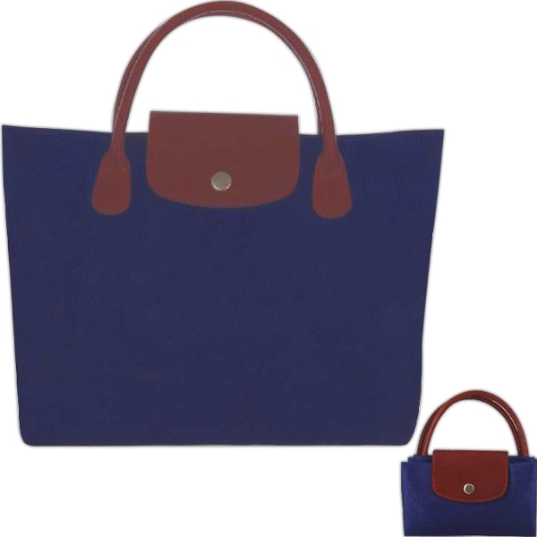 Nylon-pleather tote bag with nylon lining.... from ASI 31977 Adline Industries Inc