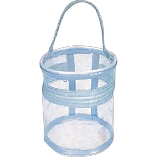 Clear round cosmetic tote of vinyl construction and zipper closure.... from ASI 31977 Adline Industries Inc