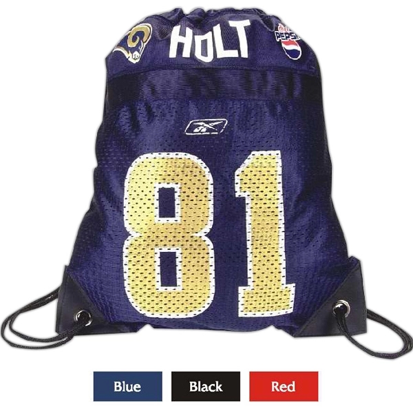 Sports cinch bag in jersey and dazzle material with nylon lining.... from ASI 31977 Adline Industries Inc