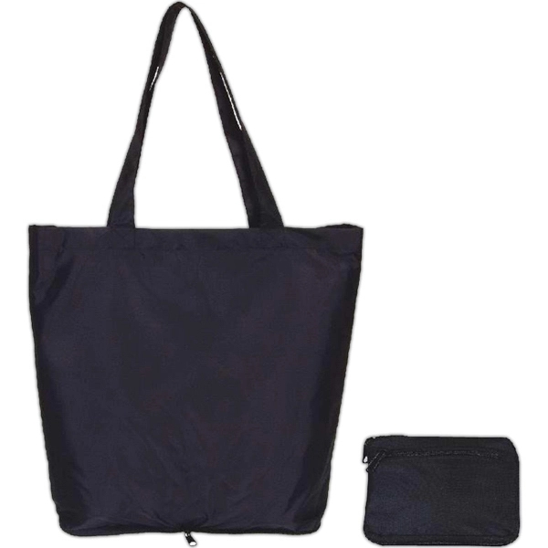 Foldable 210 denier nylon tote bag with shoulder length handle.... from ASI 31977 Adline Industries Inc