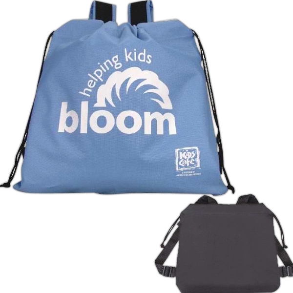 Heavy duty drawstring backpack in 600 denier nylon with large main... from ASI 31977 Adline Industries Inc