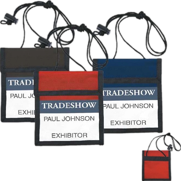 Badge holder in 420 denier nylon with a clear pocket in... from ASI 31977 Adline Industries Inc