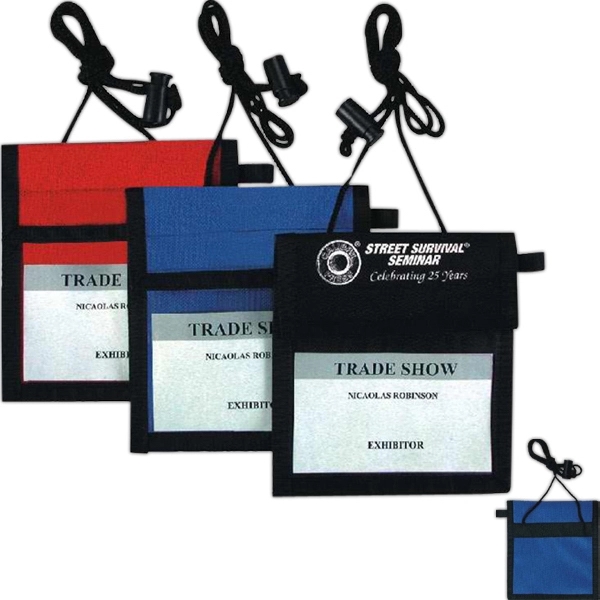Heavyweight 600 denier nylon badge neck wallet with adjustable neck cord.... from ASI 31977 Adline Industries Inc