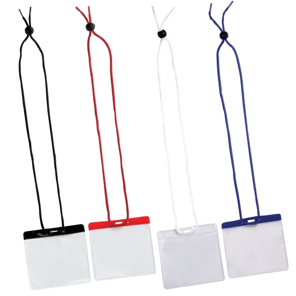 Large corded card holder with adjustable nylon cord lock.... from ASI 49470 DEVARA