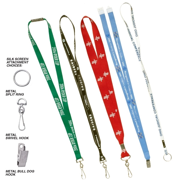 Lanyard 18" - 21" long, choice of metal attachment, 1".... from ASI 49470 DEVARA