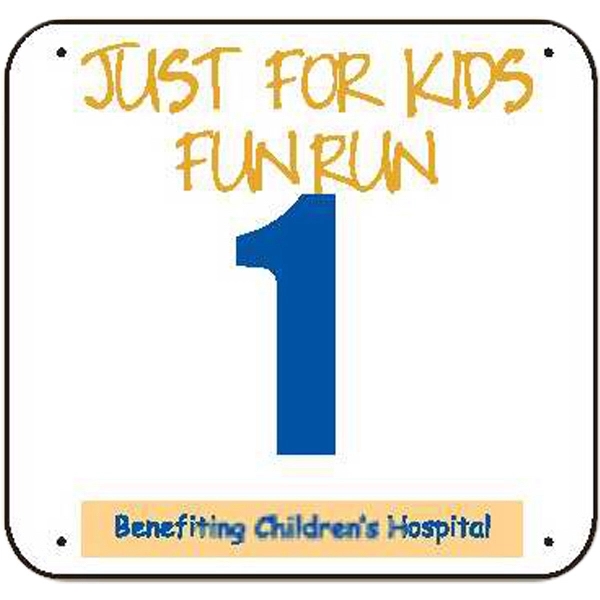 Fun run numbers with black numerals and rounded corners.... from ASI 37235 The Athletic Line