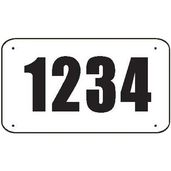 Pin on numbers with black 2.75" numerals and rounded corners, no... from ASI 37235 The Athletic Line