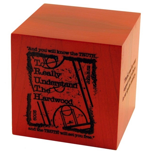 Wood message cube 2.5" with velveteen pouch.... from ASI 88156 Solid Dimensions Inc / Solid Dimensions Line