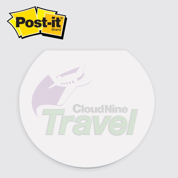 Post It  - Die cut note. Circle with flat edge.... from ASI 91240 3M/Promotional Markets Dept