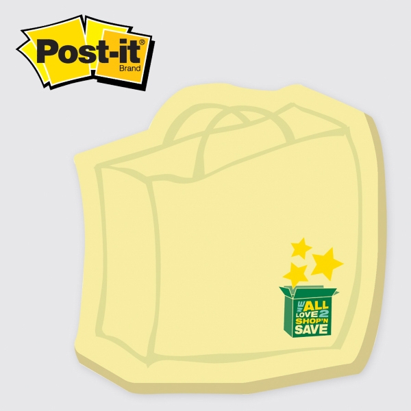 Post It  - Die cut note. Shopping bag sticky notes.... from ASI 91240 3M/Promotional Markets Dept