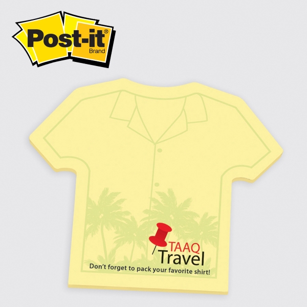 Post It  - Die cut note. Shirt (scrub) hawaiin sticky... from ASI 91240 3M/Promotional Markets Dept