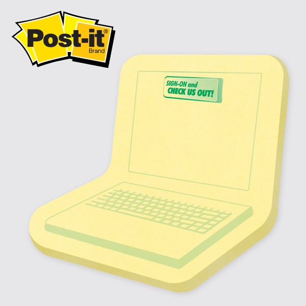 Post It  - Die cut note. Computer (Laptop ) sticky... from ASI 91240 3M/Promotional Markets Dept