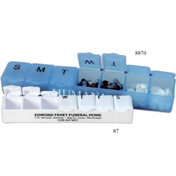 Seven day compartment pill box with braille and flip-up lids.... from ASI 62190 Illini