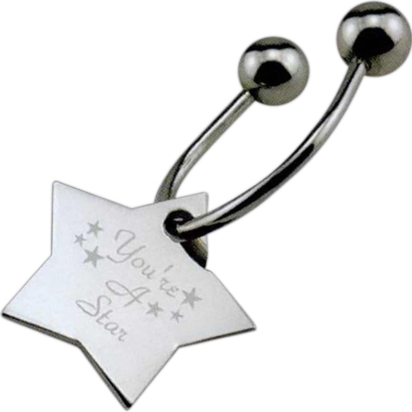 Designer inspired nickel plated star key tag.... from ASI 62190 Illini