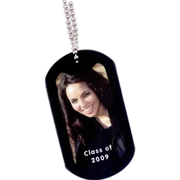 Photo dog tag with 20" beaded chain.... from ASI 62190 Illini