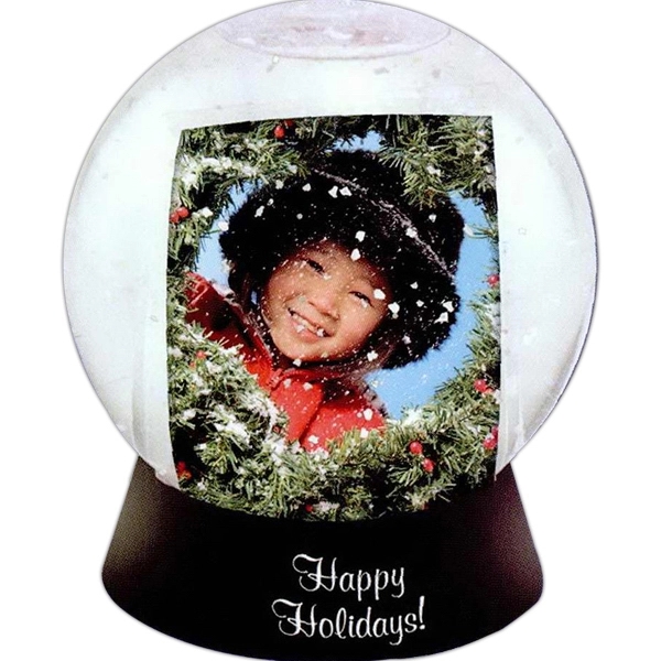 Sphere shaped snow globe with pliable surface and two insert sections... from ASI 62190 Illini