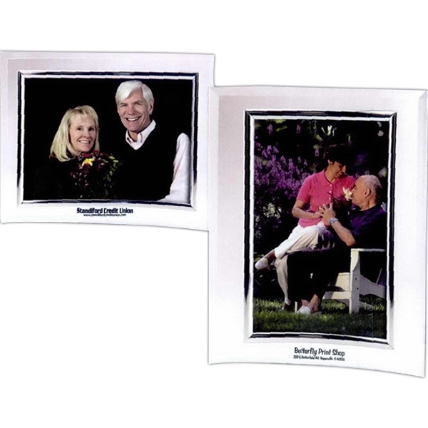 5" x 3 1/2" clear plastic curved picture frame with silver... from ASI 62190 Illini