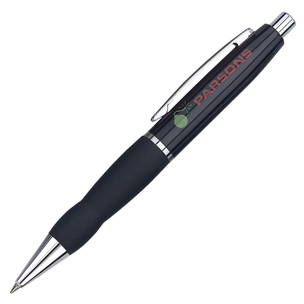 Pen with click-action mechanism and contour rubber grip.... from ASI 79535 Primetime / Primetime