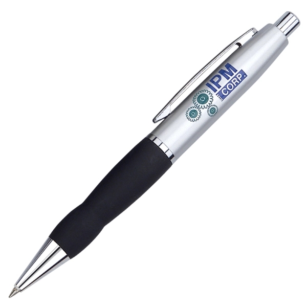 Pen with click-action mechanism and contour rubber grip.... from ASI 79535 Primetime / Primetime