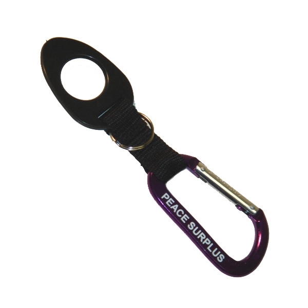 Bottle holder carabiner with key tag.... from ASI 40610 Perry Blackburne Inc / KEYTAGLINE