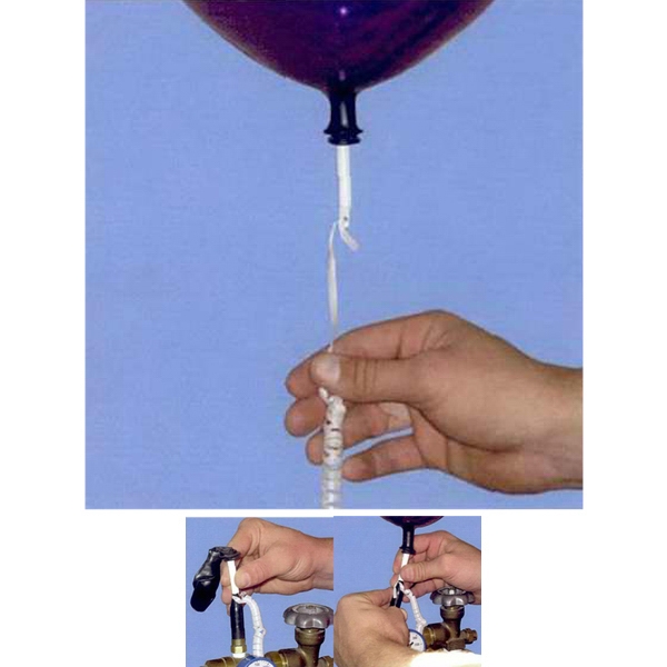 Safety plug for balloon with attached 48 inch white ribbon; for... from ASI 38195 Overnightline / Overnight Line