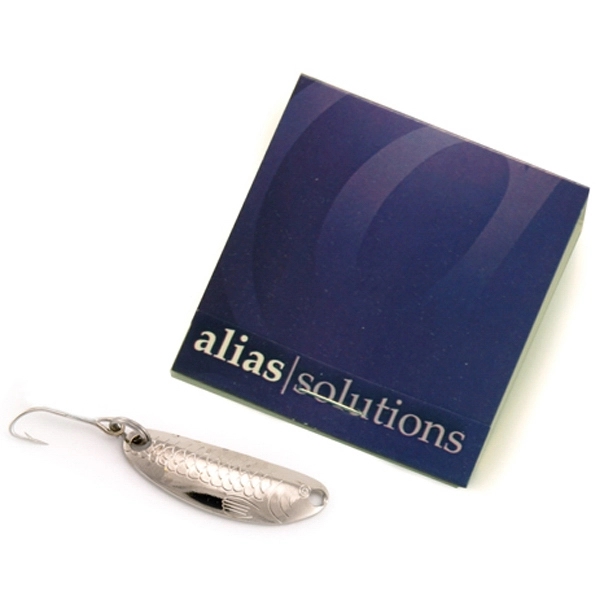 Bright nickel-plated little minnow freshwater fishing lure in matchbook.... from ASI 33300 Al's Goldfish Lure Co