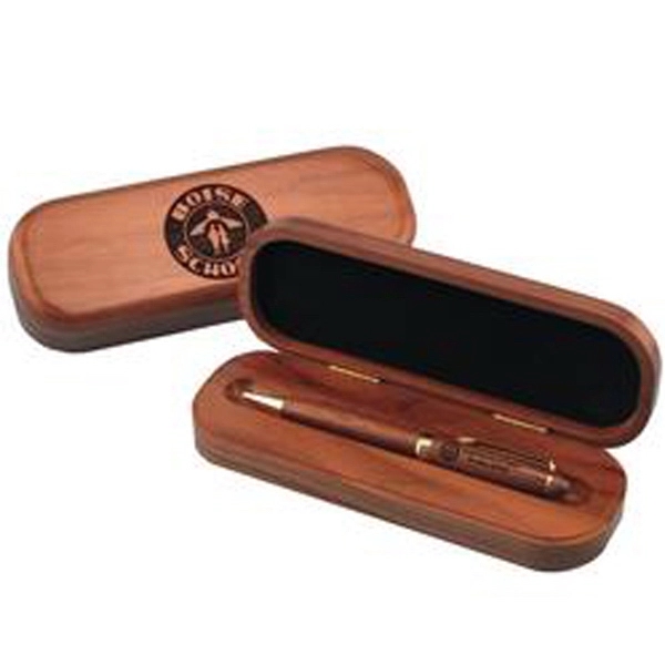 Deluxe wood single pen box with twist action pen.... from ASI 88156 Solid Dimensions Inc / Solid Dimensions Line