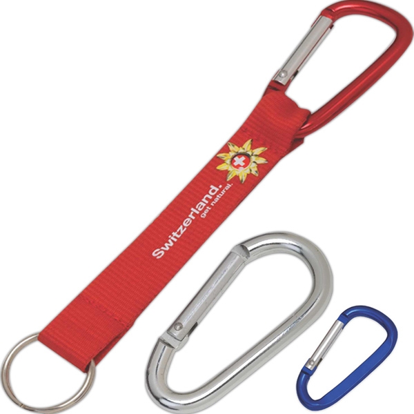 1.1" x 2" - Carabiner with 1 color aluminum with split... from ASI 65485 ZZ MERGED - Knobby Krafters Inc / Knobby Kraft