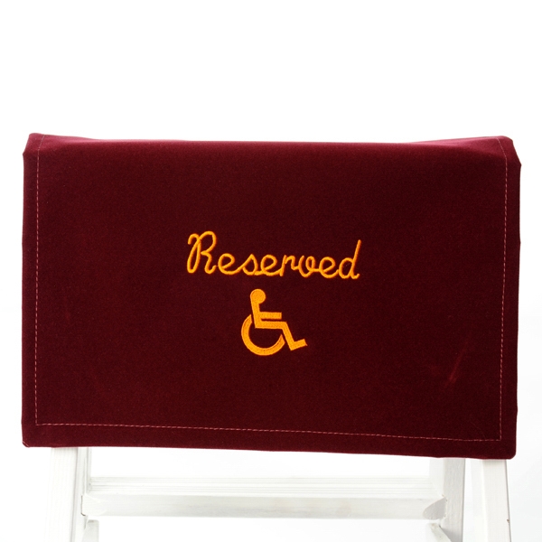 Seat marker embroidered with the word "reserved" and emblazoned with a... from ASI 92252 Troy Sunshade Co / Bags By Troy