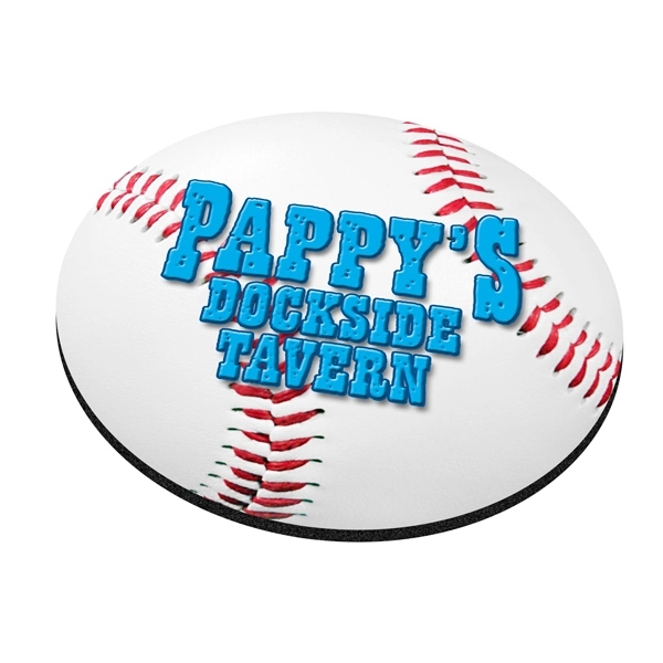 Four Color Process, mouse pads, round, natural rubber, 8" diameter, baseball... from ASI 74710 Numo / NUMO