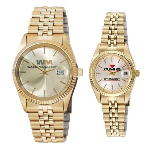 Splash-resistant alloy watch with stainless steel bracelet, Japanese movement, date function... from ASI 86230 Selco