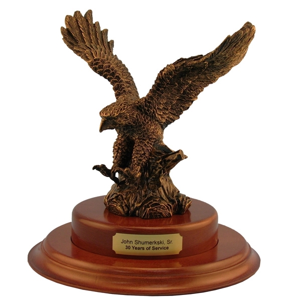 Excellence award - cast eagle on walnut base.... from ASI 88156 Solid Dimensions Inc / Solid Dimensions Line