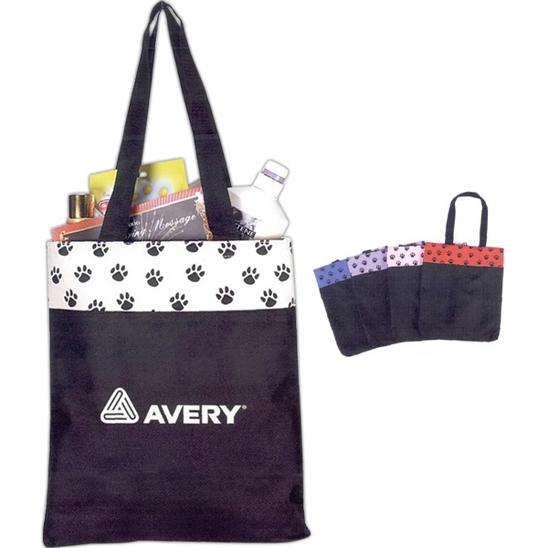 Paw print tote bag with cute paw prints running across the... from ASI 34800 Alstar Creations / Alstar Line